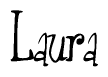 The image contains the word 'Laura' written in a cursive, stylized font.