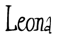 The image is a stylized text or script that reads 'Leona' in a cursive or calligraphic font.