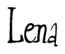The image contains the word 'Lena' written in a cursive, stylized font.