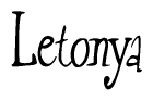 The image contains the word 'Letonya' written in a cursive, stylized font.