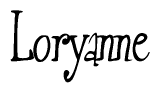 The image is a stylized text or script that reads 'Loryanne' in a cursive or calligraphic font.
