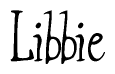 The image contains the word 'Libbie' written in a cursive, stylized font.