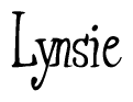 The image contains the word 'Lynsie' written in a cursive, stylized font.