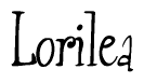 The image is a stylized text or script that reads 'Lorilea' in a cursive or calligraphic font.