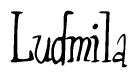 The image contains the word 'Ludmila' written in a cursive, stylized font.