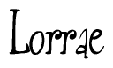 The image is a stylized text or script that reads 'Lorrae' in a cursive or calligraphic font.