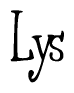 The image is of the word Lys stylized in a cursive script.
