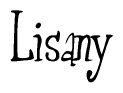 The image contains the word 'Lisany' written in a cursive, stylized font.