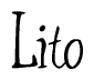 The image is a stylized text or script that reads 'Lito' in a cursive or calligraphic font.