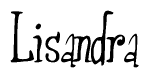 The image is of the word Lisandra stylized in a cursive script.