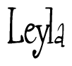 The image is a stylized text or script that reads 'Leyla' in a cursive or calligraphic font.