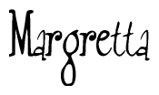 The image contains the word 'Margretta' written in a cursive, stylized font.