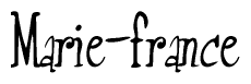 The image is of the word Marie-france stylized in a cursive script.