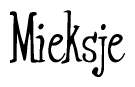 The image is a stylized text or script that reads 'Mieksje' in a cursive or calligraphic font.