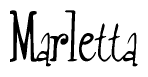 The image is of the word Marletta stylized in a cursive script.