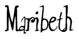 The image is of the word Maribeth stylized in a cursive script.