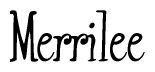 The image is of the word Merrilee stylized in a cursive script.