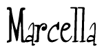 The image is a stylized text or script that reads 'Marcella' in a cursive or calligraphic font.