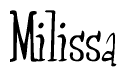 The image contains the word 'Milissa' written in a cursive, stylized font.