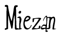 The image is of the word Miezan stylized in a cursive script.