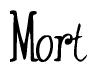 The image is of the word Mort stylized in a cursive script.