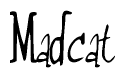 The image contains the word 'Madcat' written in a cursive, stylized font.
