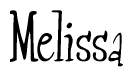 The image contains the word 'Melissa' written in a cursive, stylized font.