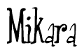 The image contains the word 'Mikara' written in a cursive, stylized font.