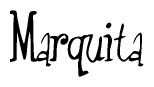 The image is a stylized text or script that reads 'Marquita' in a cursive or calligraphic font.