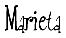 The image is a stylized text or script that reads 'Marieta' in a cursive or calligraphic font.