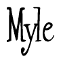 The image is of the word Myle stylized in a cursive script.