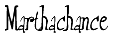 The image contains the word 'Marthachance' written in a cursive, stylized font.