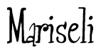   The image is of the word Mariseli stylized in a cursive script. 