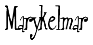 The image contains the word 'Marykelmar' written in a cursive, stylized font.