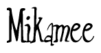 The image is a stylized text or script that reads 'Mikamee' in a cursive or calligraphic font.
