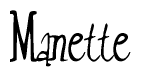 The image is a stylized text or script that reads 'Manette' in a cursive or calligraphic font.