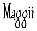 The image is a stylized text or script that reads 'Maggii' in a cursive or calligraphic font.