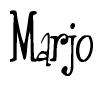 The image is of the word Marjo stylized in a cursive script.