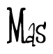 The image contains the word 'Mas' written in a cursive, stylized font.