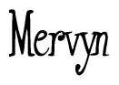 The image contains the word 'Mervyn' written in a cursive, stylized font.