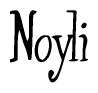 The image is a stylized text or script that reads 'Noyli' in a cursive or calligraphic font.