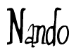 The image is of the word Nando stylized in a cursive script.