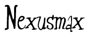The image is of the word Nexusmax stylized in a cursive script.