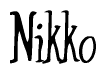 The image is a stylized text or script that reads 'Nikko' in a cursive or calligraphic font.