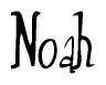 The image contains the word 'Noah' written in a cursive, stylized font.