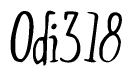The image contains the word 'Odi318' written in a cursive, stylized font.