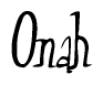 The image is of the word Onah stylized in a cursive script.