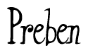 The image is of the word Preben stylized in a cursive script.