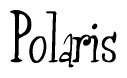 The image is of the word Polaris stylized in a cursive script.