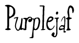   The image is of the word Purplejaf stylized in a cursive script. 